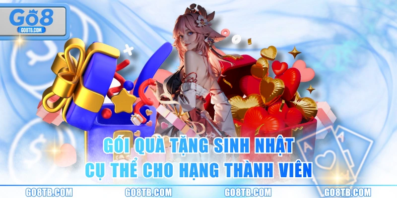 Gói quà tặng sinh nhật cụ thể cho hạng thành viên